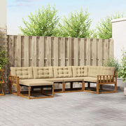 Set di divani da esterno con cuscino 6 pcs Naturale e Beige 3369624