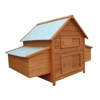 Gabbia per Galline in Legno con Tetto Impermeabile, Pollaio Prefabbricato da Esterno, 160x98.5x107cm
