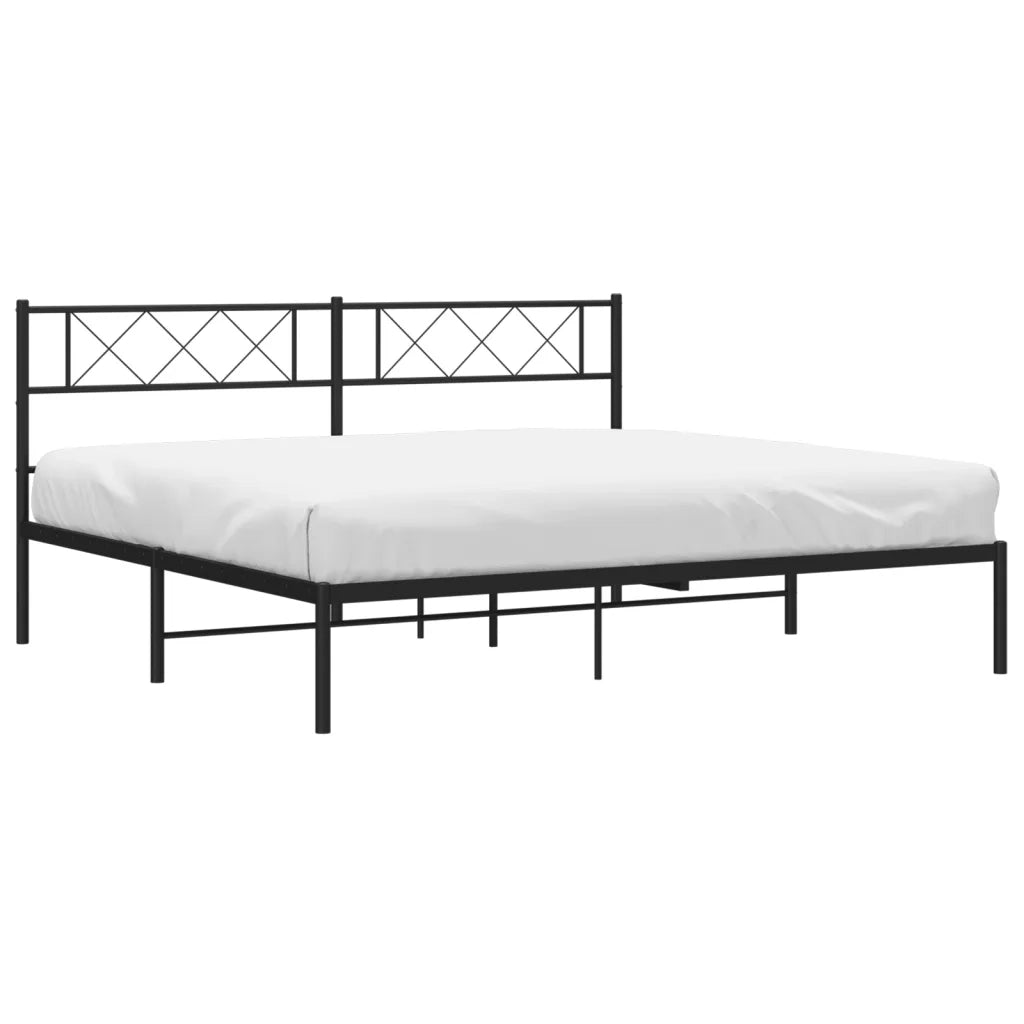 Giroletto con Testiera-Struttura Letto con testiera in Metallo Nero 180x200 cm 503460