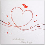 Inviti di nozze - set di 20 - carta rossa - 135 x 135 mm