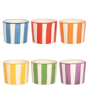 Lido Set 2 Bicchieri Tumbler in Ceramica Righe Artigianali di Civita Castellana, Design Versatile per Bevande e Dessert, Colori Assortiti Eleganti