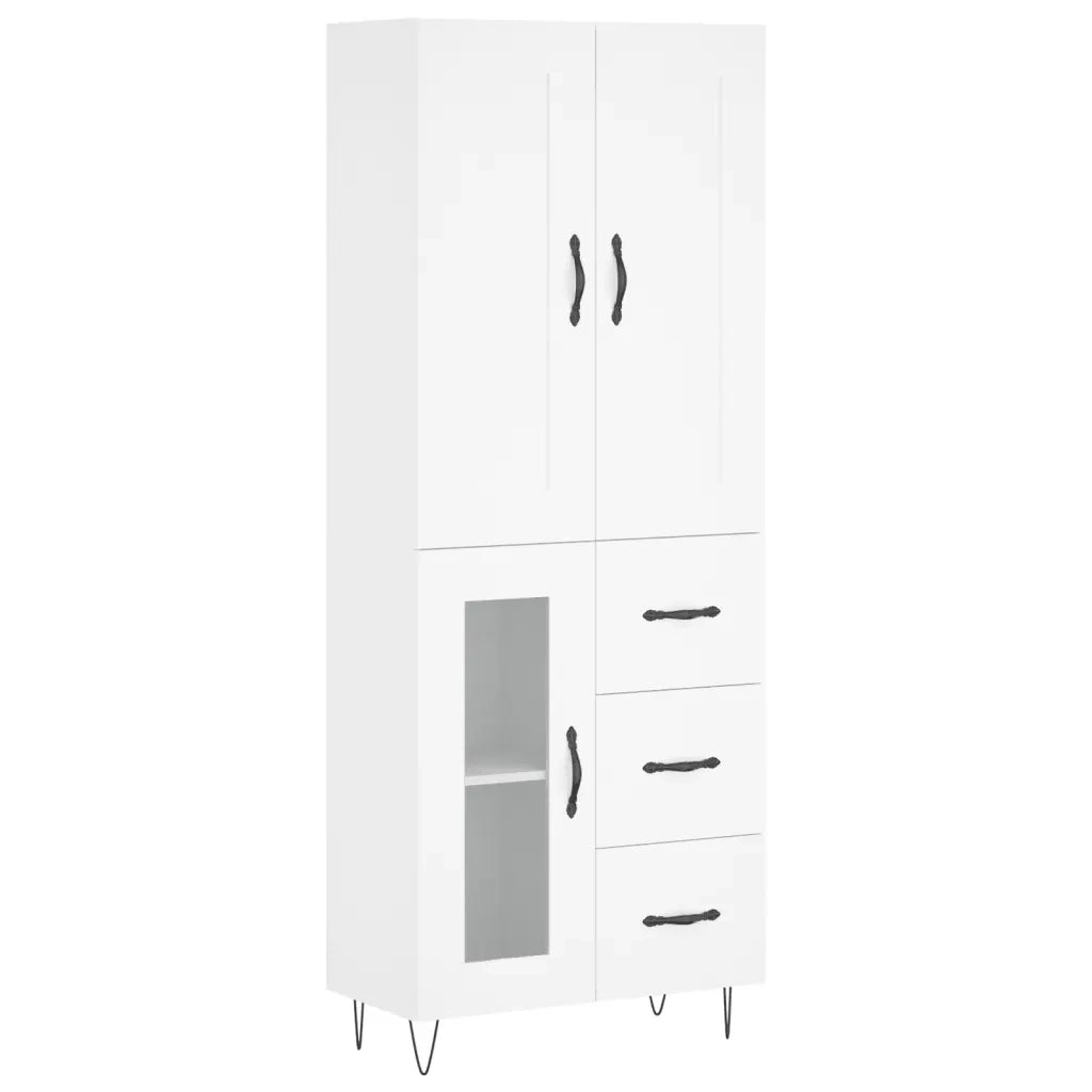 vidaXL Credenza Bianca 69,5x34x180 cm in Legno Multistrato