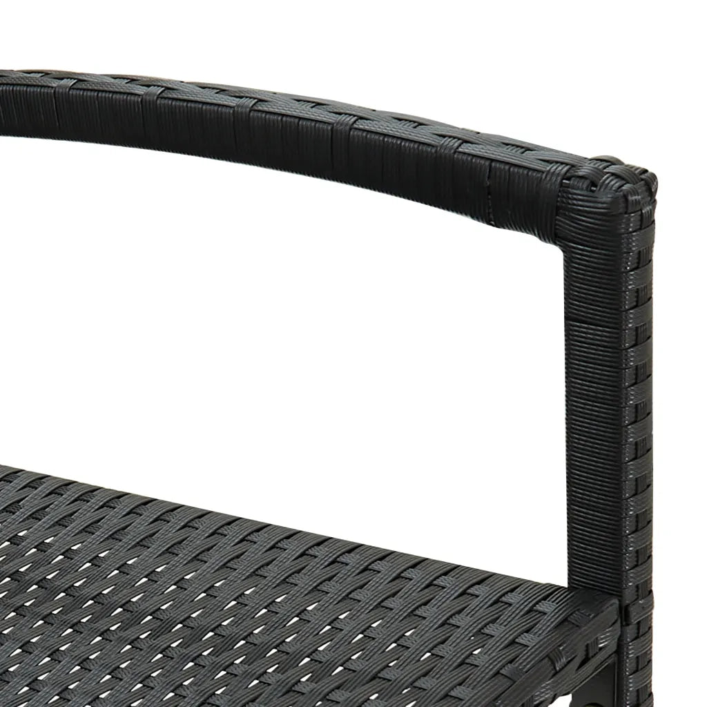 Sgabelli da Bar 4 pz in Polyrattan Nero