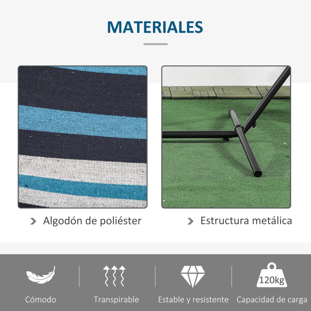 Amaca con supporto regolabile ¨C zephmum ¨C righe blu e bianco 310x117cm