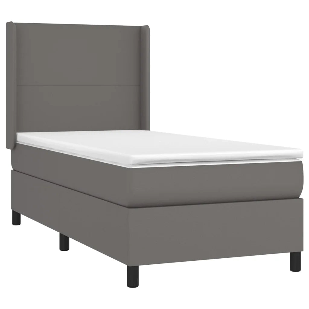 Giroletto Molle con Materasso e LED Grigio 80x200cm Similpelle cod mxl 61146