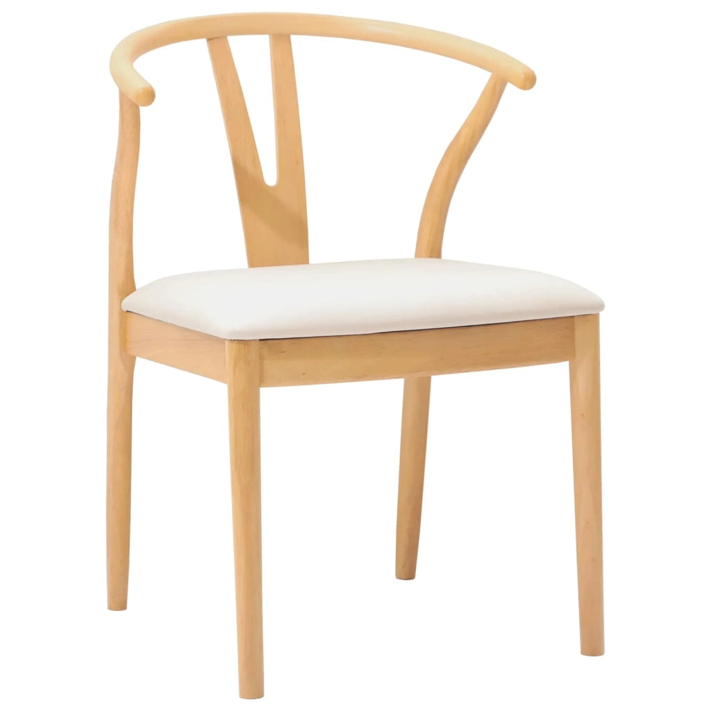 Sedia da pranzo 2 pcs Naturale e chiaro Legno di gomma solido