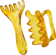 Set di strumenti per massaggi fascia e testa per nodi muscolari e drenaggio linfatico - Apparecchio da portare per rilascio miofasciale e massaggi capillari per crescita e rilassamento in colore caffè