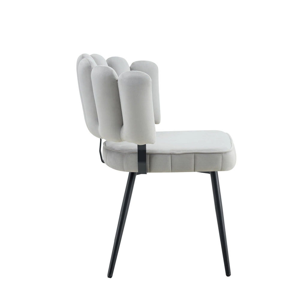 Tavolo Rotondo e Sedie da Pranzo ¨C MINIMAL ¨C Piano MDF Nero, Velluto Grigio, Gambe Metallo, 60cm