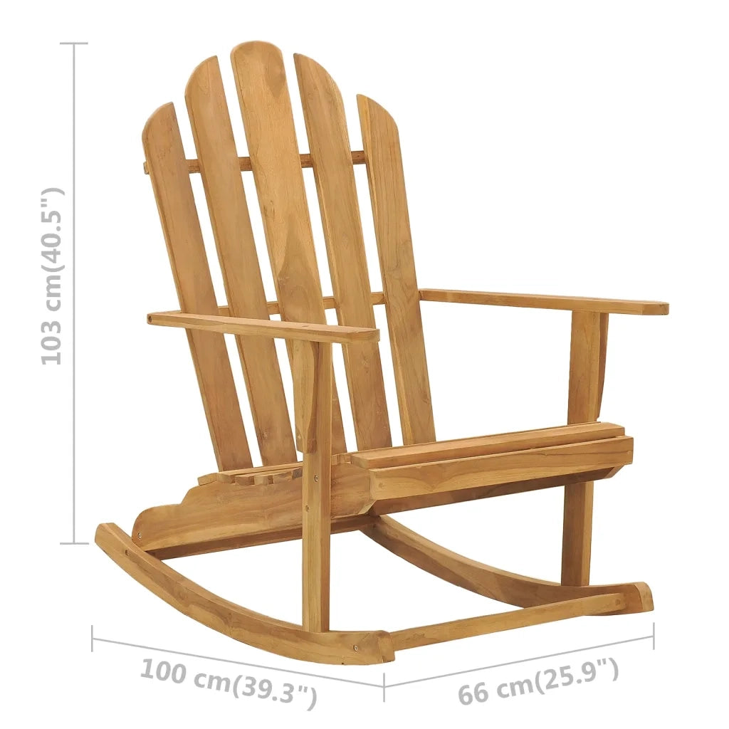 Sedia da Giardino a Dondolo Adirondack Legno Massello di Teak 316167