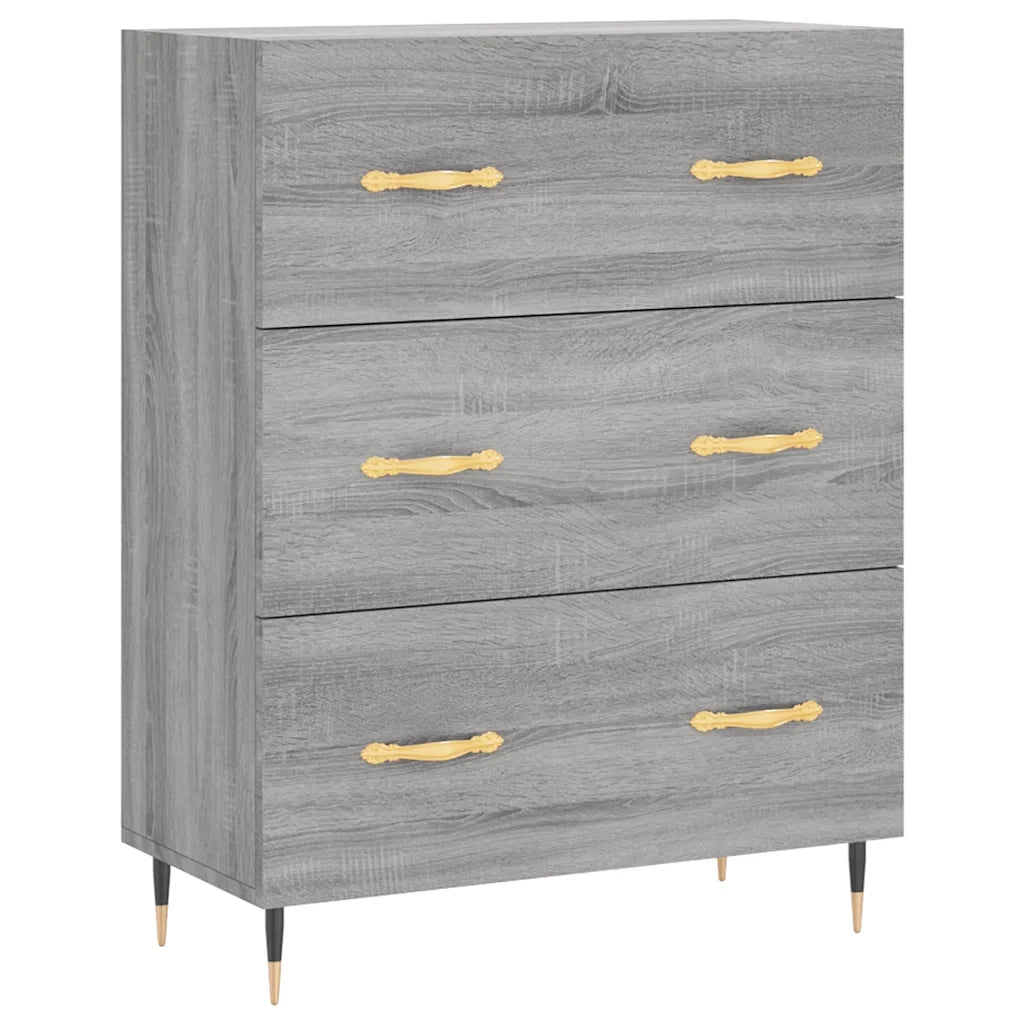 Credenza-Buffet-Armadio da cucina Grigio Sonoma 69,5x34x180 cm in Legno Multistrato 464605