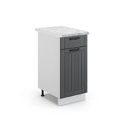Mobiletto base per cucina Fame-Line Antracite rustico/Bianco 40 cm, PL Marmo Vicco