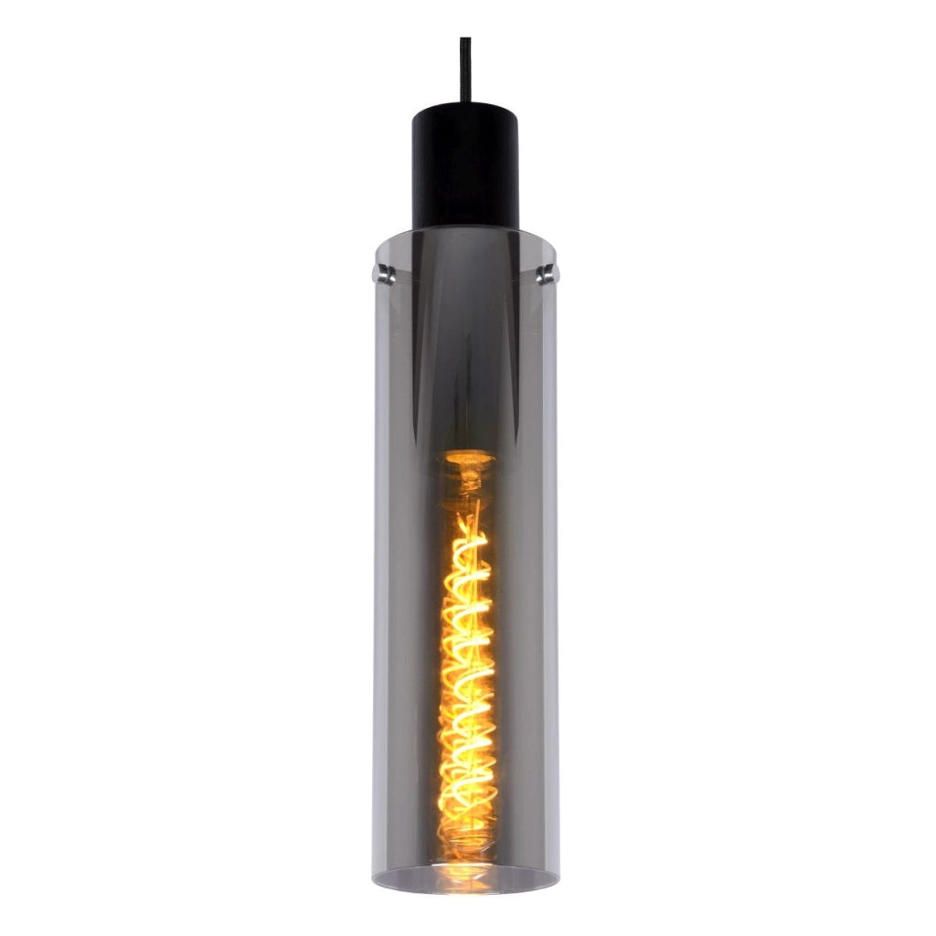 Lampadario Lucide Orlando 3xE27 metallo/vetro nero