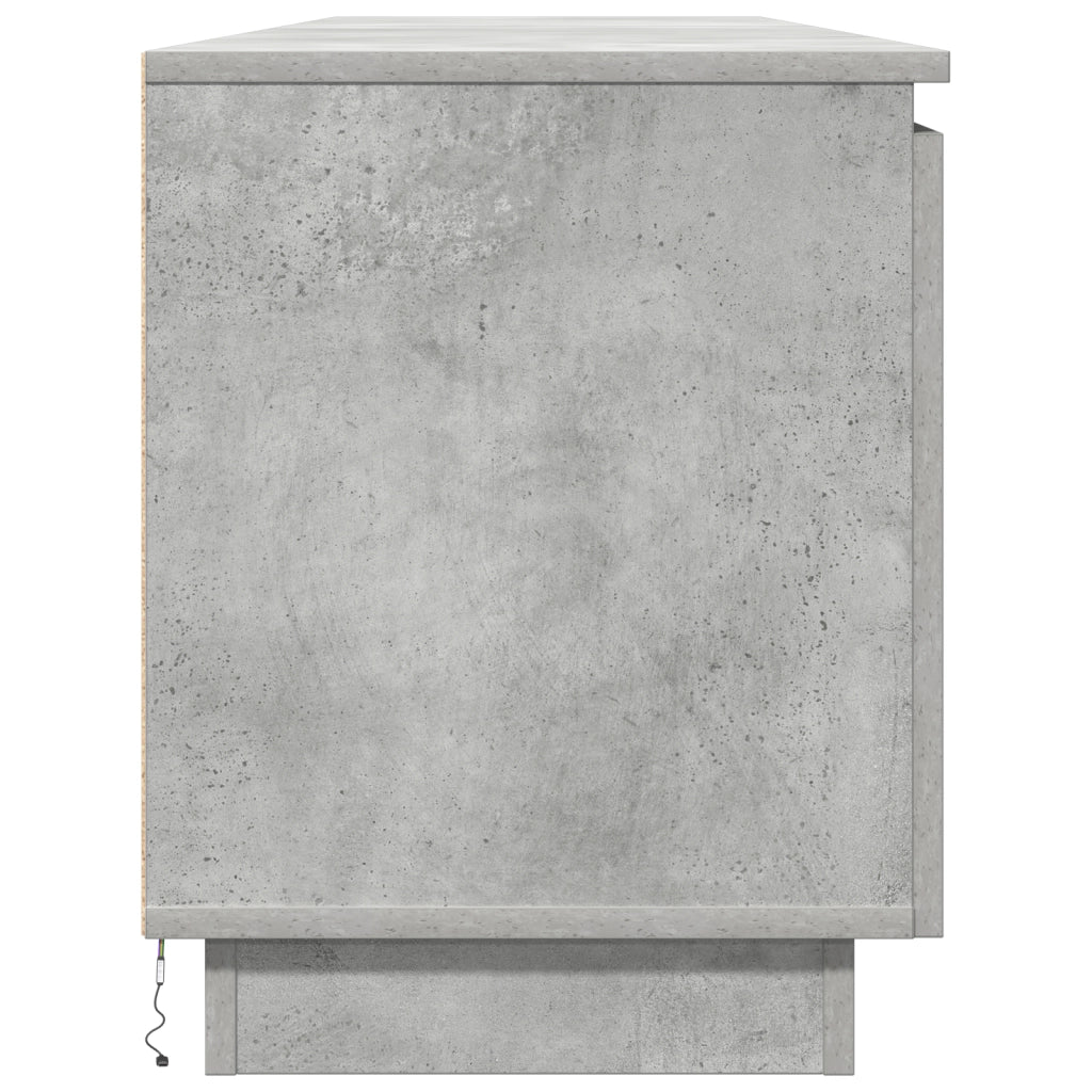 Mobile TV con LED Grigio Cemento 180x38x49 cm Legno Ingegnerizzato