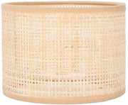 Capocapote in Rattan per Lampada - Tavolo e Terra - Beige con Bianco Naturale - E27 E14 Compatibile