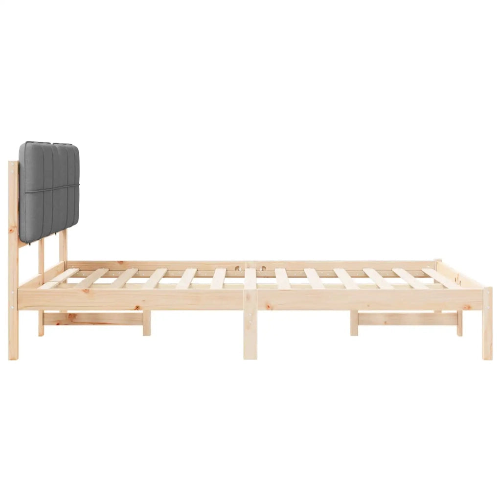 Letto con Testiera Rivestita Grigio chiaro 140 x 200 cm 877974