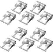 Set di clip per pulitore di finestrini universale - 10 pezzi - Metallo - Grigio - 32 x 22,3 x 11,9 mm - Duraturo e Resistente agli Impatti