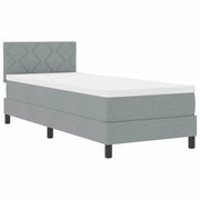 Letto singolo | Letto per adulti | Letto a molle con materasso Grigio chiaro 80 x 200 cm Tessuto