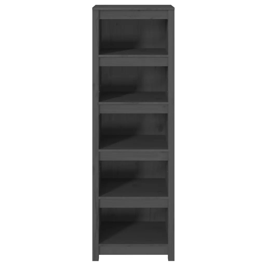 Libreria Grigia 50x35x154 cm in Legno Massello di Pino 821716