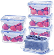 Set di 6 contenitori alimentari in plastica da 500 ml con coperchio, piccole scatole da portata, scatola da cucina rettangolare, piatti per forno a microonde, contenitori congelati da 500 ml, scatola di insalata da trasporto