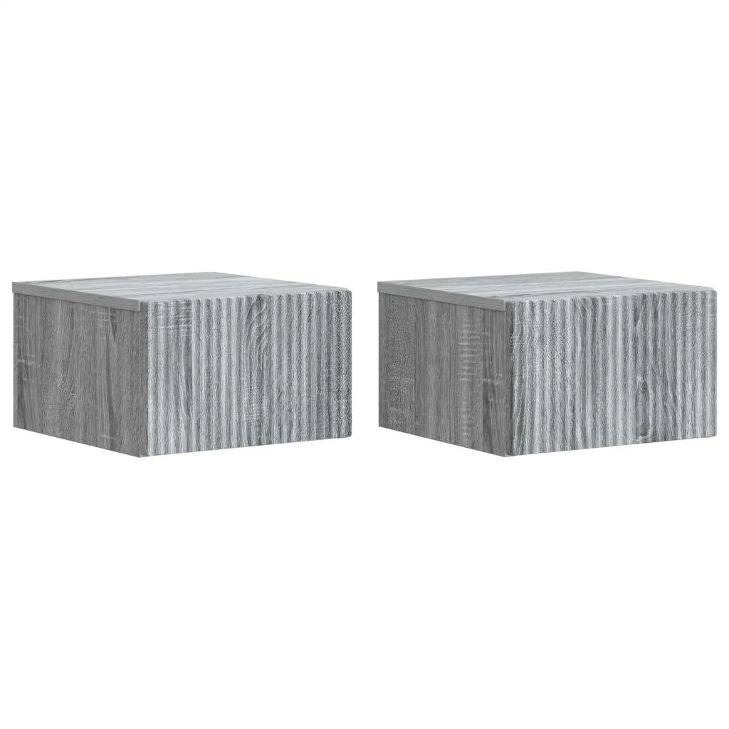Mobiletto da notte a muro 2 pcs Grigio Sonoma 33 x 34,5 x 20 cm