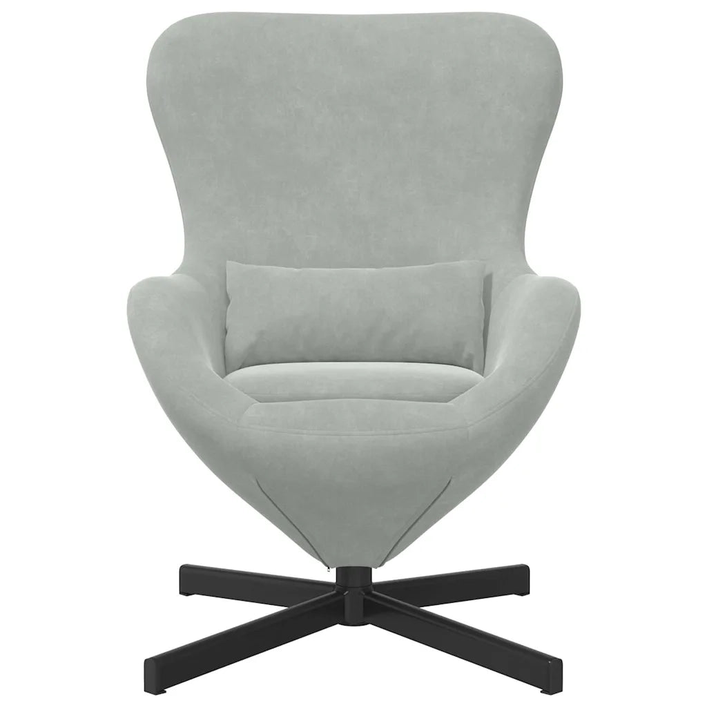Divano Sedia-Poltrona uovo Grigio chiaro 63 x 73 x 90 cm Velluto