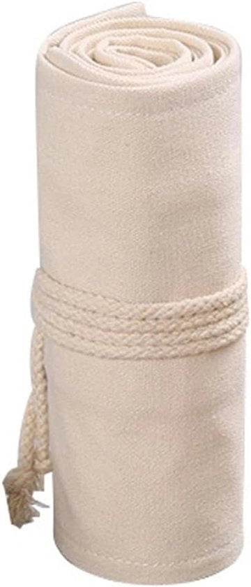 Etui per matite canvas con 48 cassette per matite portatile per matite con cassetti per matite organizzatore per spazio di archiviazione per pittore artista, beige