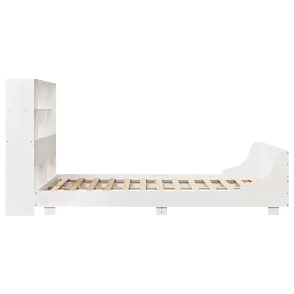 Giroletto senza Materasso-Struttura Letto Bianco 140x200 cm Legno Massello Pino 419416