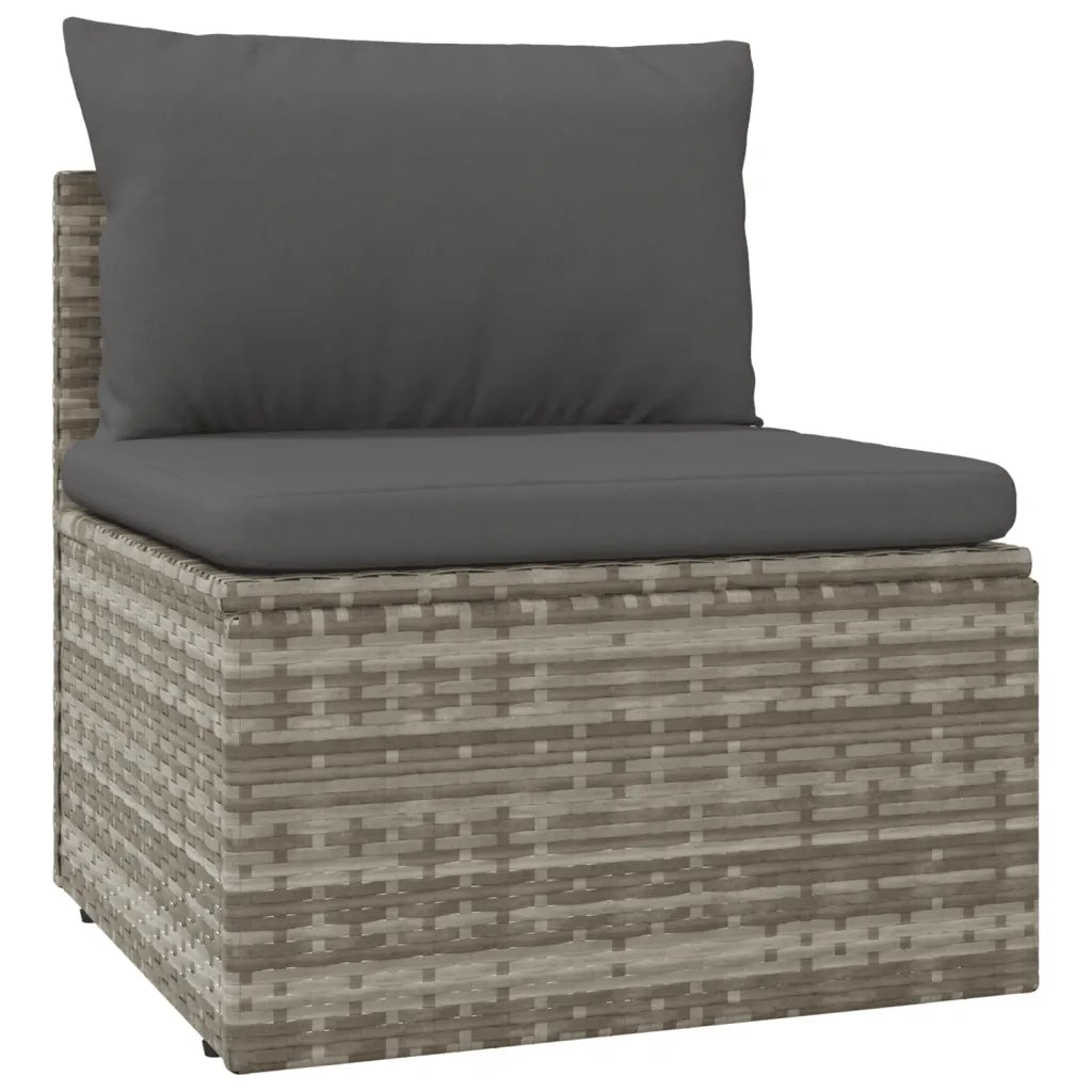 Set Divani da Giardino 5 pz con Cuscini in Polyrattan Grigio 3157316