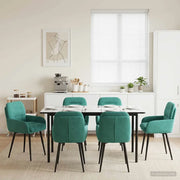Sedie da pranzo 6 pcs Velluto (V) Turchese 59 x 59,5 x 90 cm 3428255