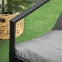 Set da Giardino da 4 Pezzi con Divano a Due Posti, 2 Poltrone e 1 Tavolino, per 4 Persone, Grigio