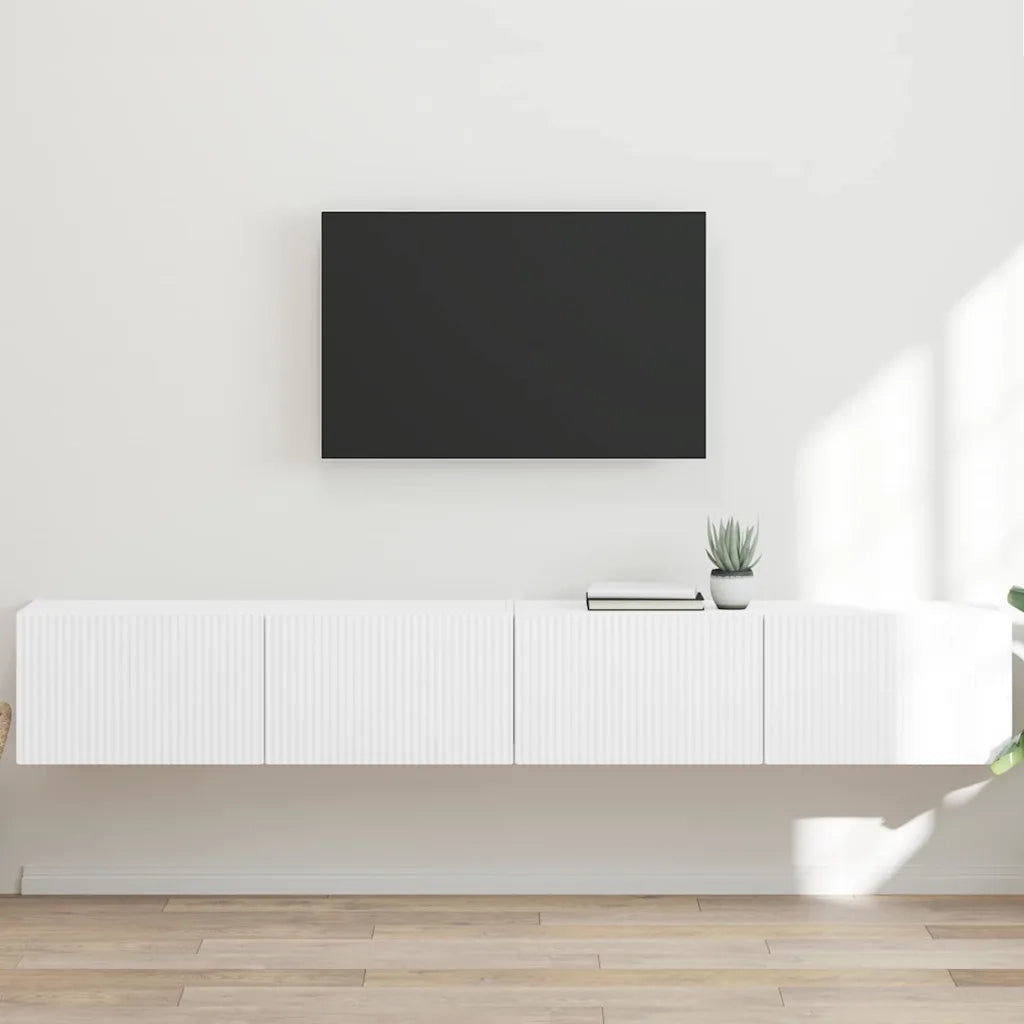 Mobile TV da parete 2 pcs Bianco 98 x 31 x 29,5 cm 892230