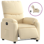Poltrona | Sedia Relax Elettrica Reclinabile Crema in Tessuto