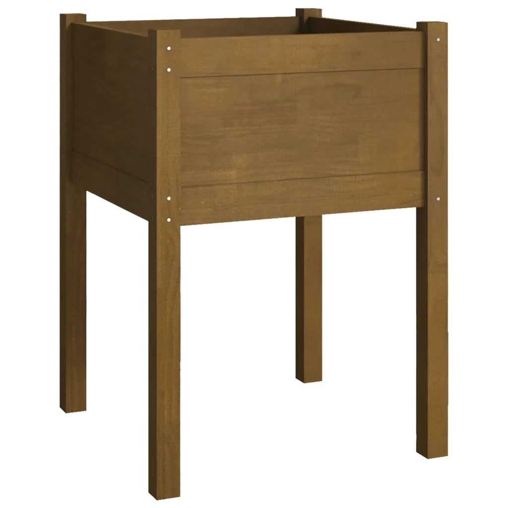 Fioriera rialzata per piante fiori giardino terrazze set da 2 50 x 50 x 70 cm legno di pino massiccio marrone 02_0038996