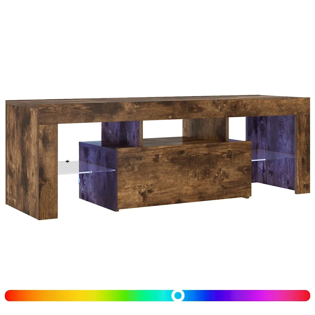 Mobile TV | Armadietto TV | Mobile Porta TV con Luci LED Rovere Fumo 120x35x40 cm