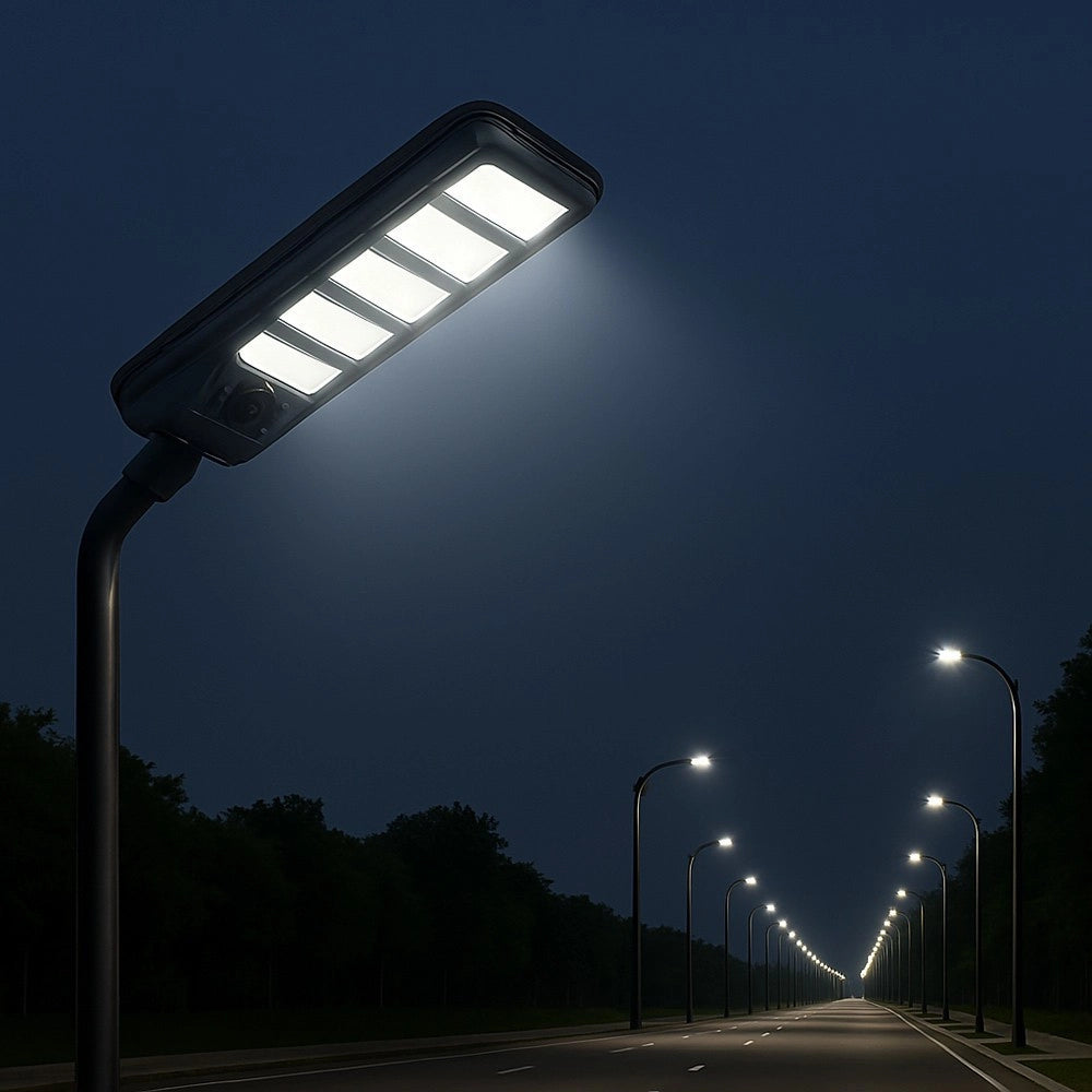 Trade Shop - Lampione Faro Led Solare 100w 160w 220w 300w Con Sensore Crepuscolare Prossimità Es-p-f -  300 Watt