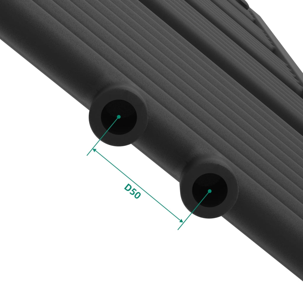 Radiatore scaldasalviette da bagno acciaio 160 x 50 cm nero 03_0010428