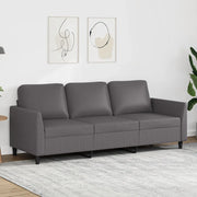 Divano a 3 Posti Grigio 180 cm in Similpelle