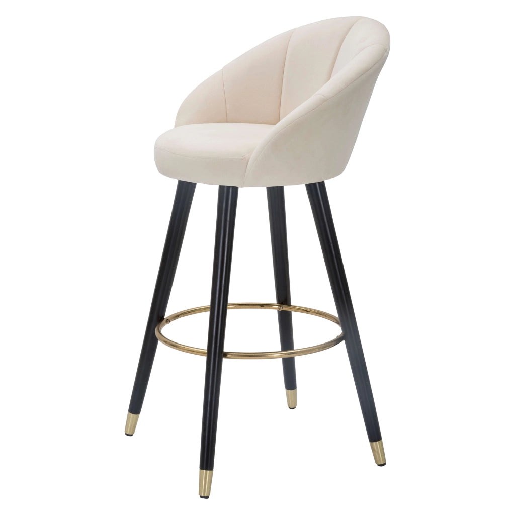 Huanca, Sgabello Imbottito, 55x56x104h cm Bianco Crema