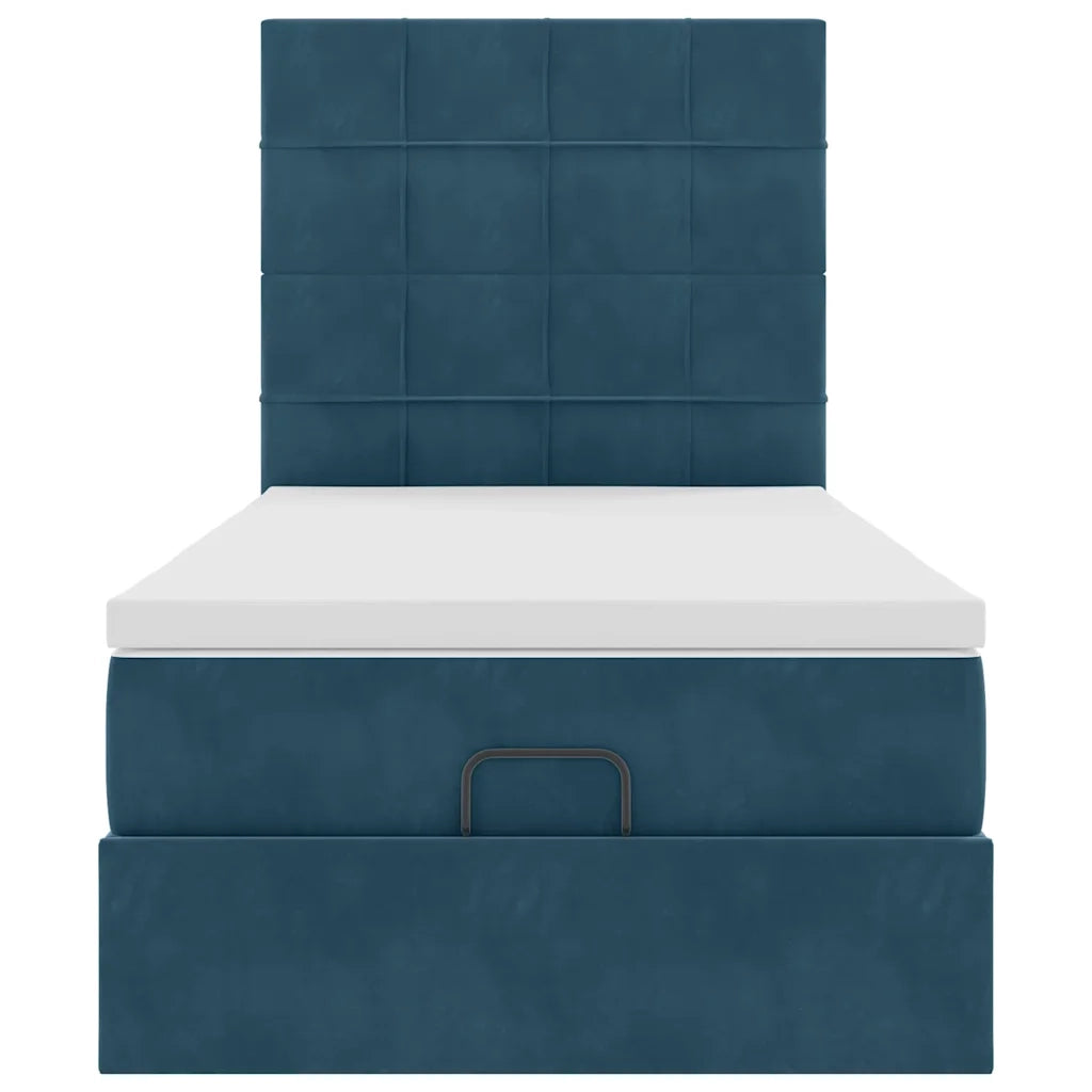 Struttura Letto Pouf con Materassi 90x190 cm in Velluto