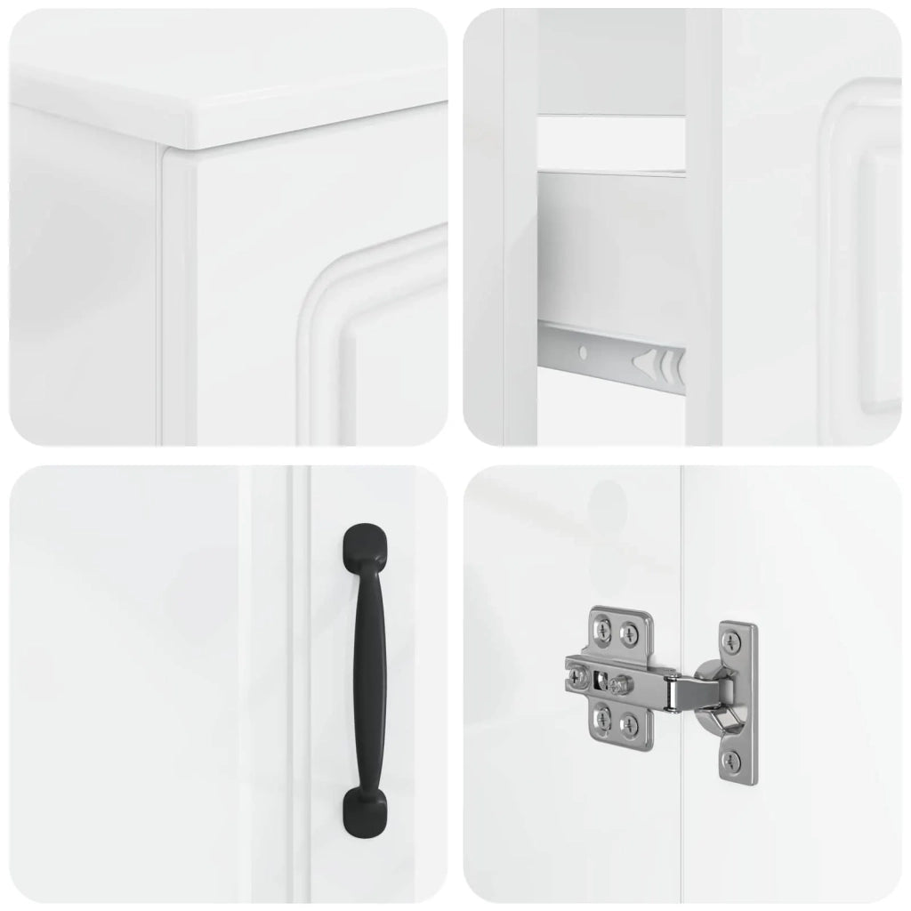 Set di Armadi da Bagno da 2 Pezzi UTRECHT Bianco Lucido 3418057
