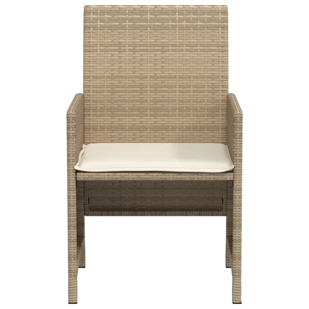 Set da BistrÃ² 3 pz con Cuscini Beige in Polyrattan