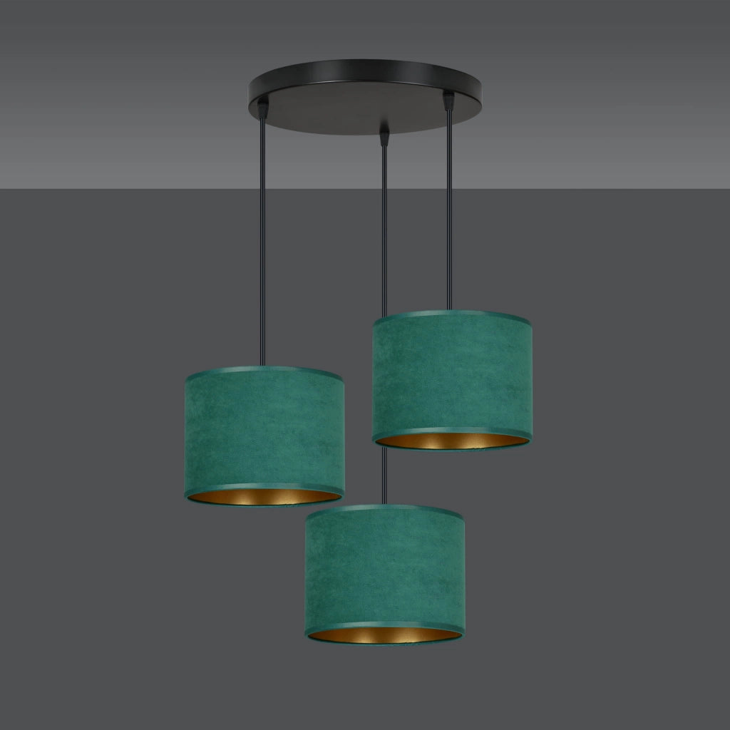 Emibig lampadario Hilde Premium 3 luci E27 verde nero oro