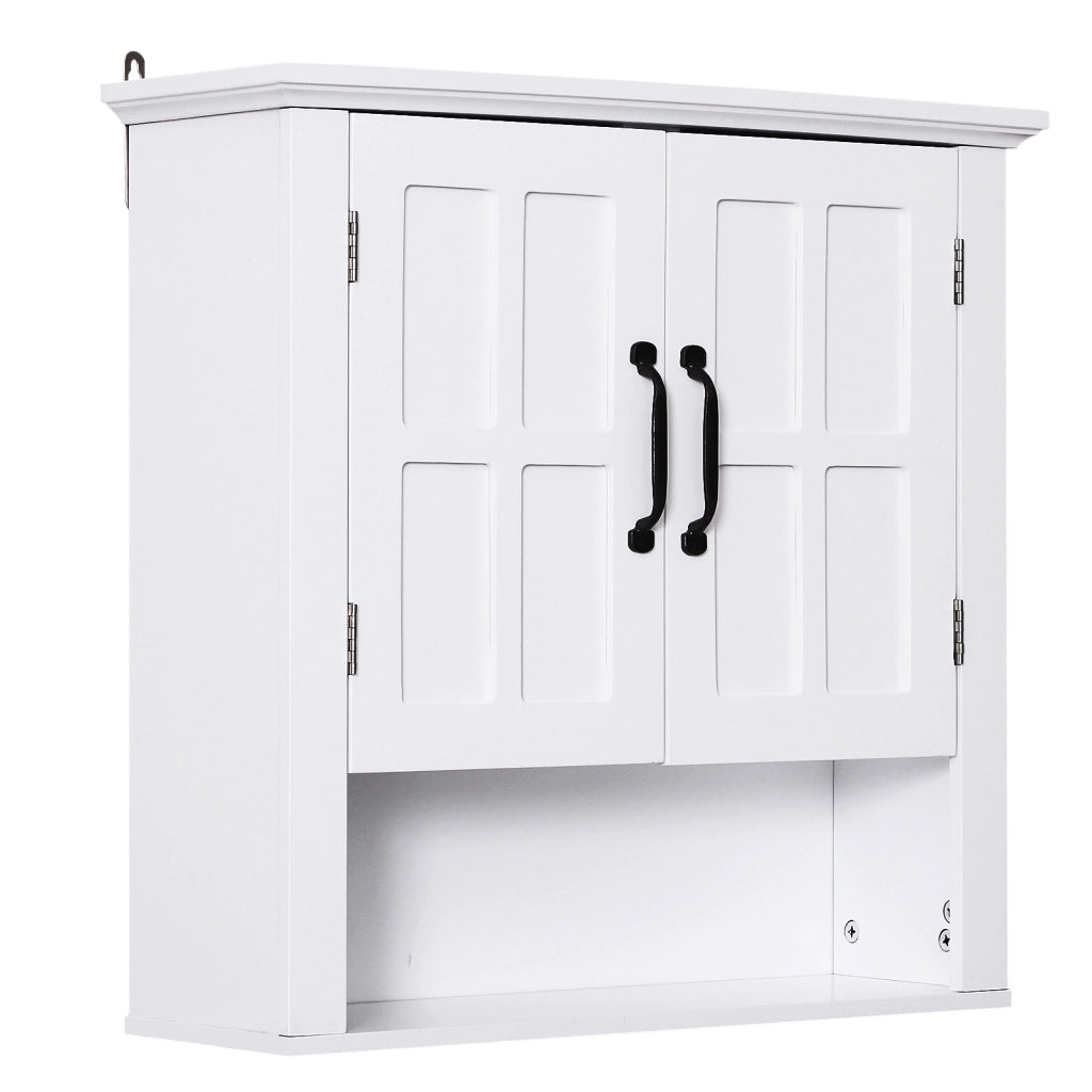 Armadietto da Bagno Pensile ¨C zephmum ¨C Bianco 60x20x58 cm