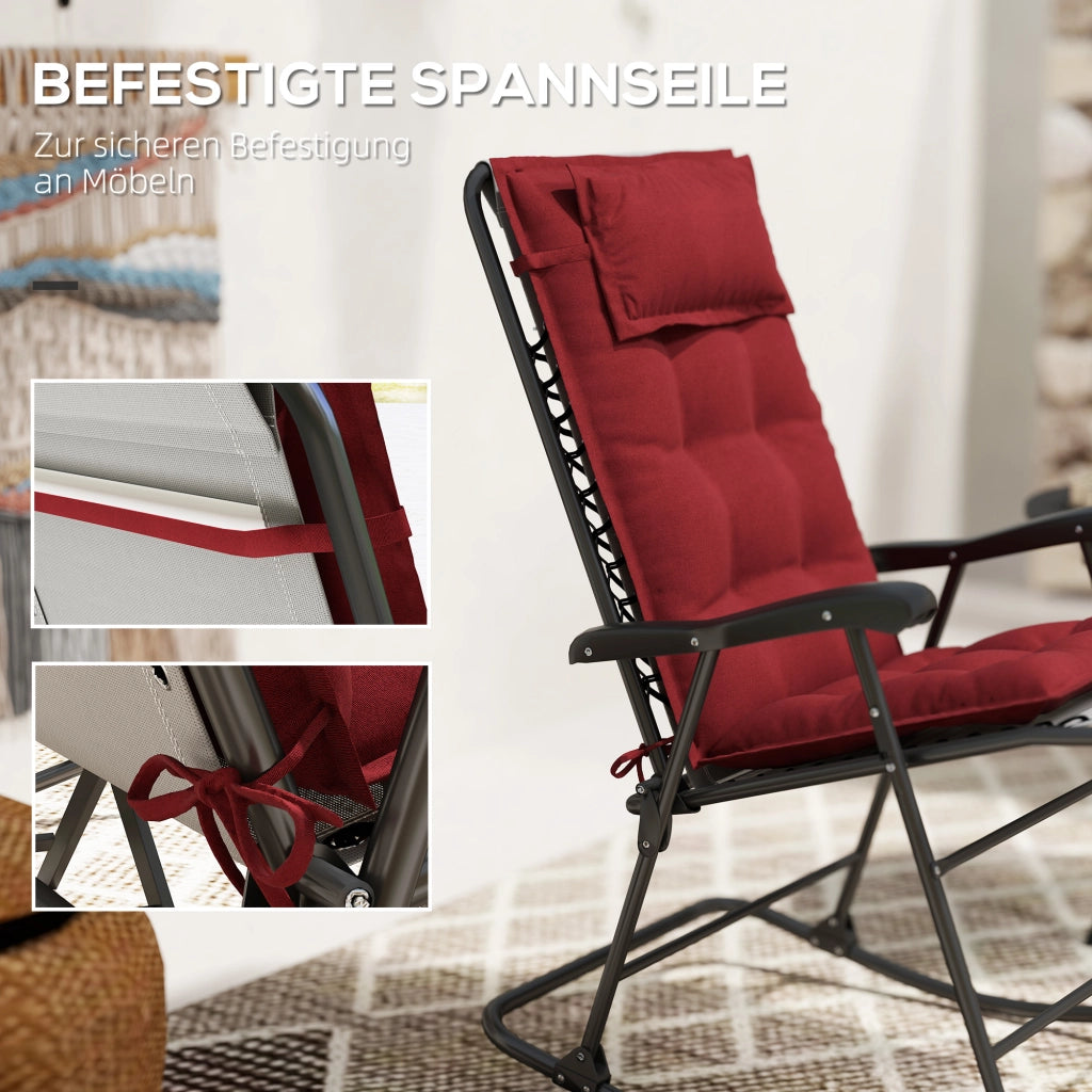 Set 2 pezzi cuscini per lettino prendisole ¨C zephmum ¨C 50x116x5 cm, rosso bordeaux