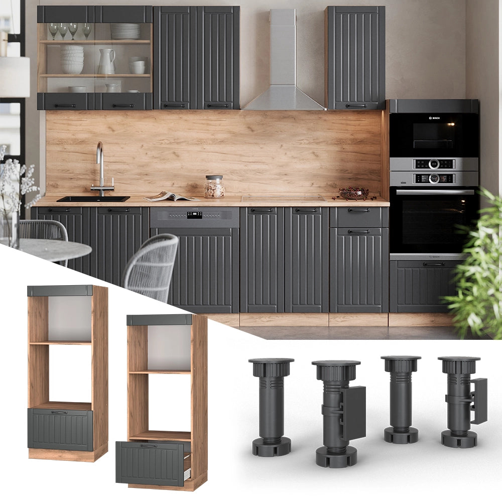 Vicco Set mobili bagno Grigio scuro 60 cm