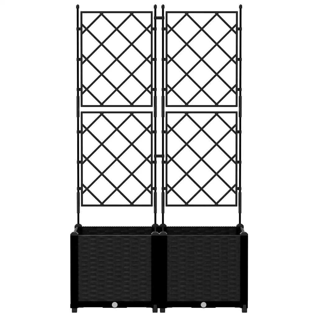 Vaso da giardino 2 pcs Nero 80 x 40 x 143 cm Plastica 42002838