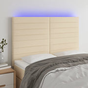 Testiera a LED Crema 144x5x118/128 cm in Tessutocod mxl 73809