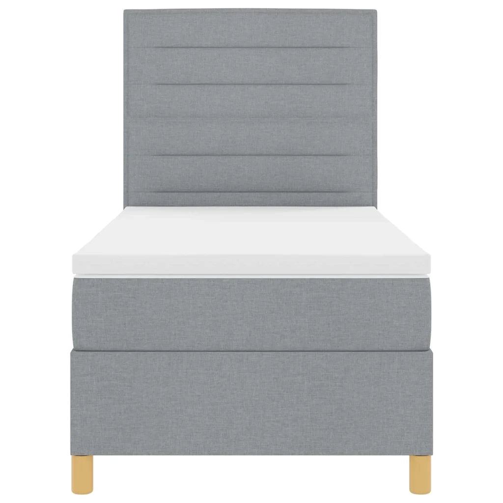 Letto a molle con materasso Grigio chiaro 90 x 190 cm Tessuto 3339504
