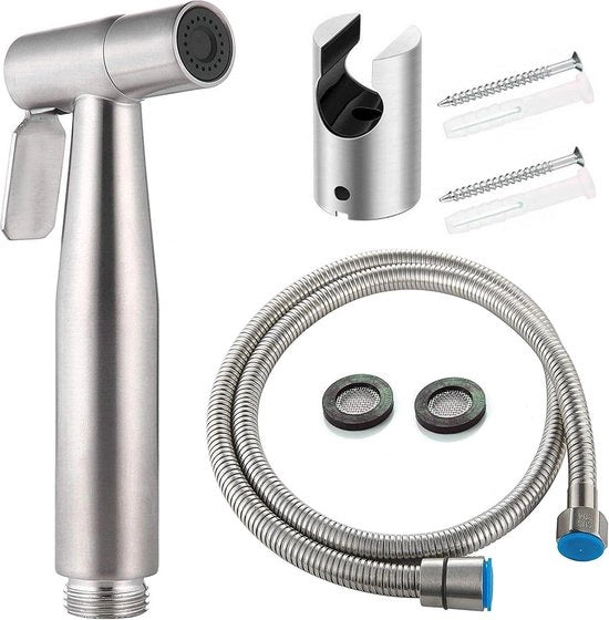 Set di bidet con doccia manuale, getto e supporto in acciaio inossidabile - inclusi 2 sigillanti.