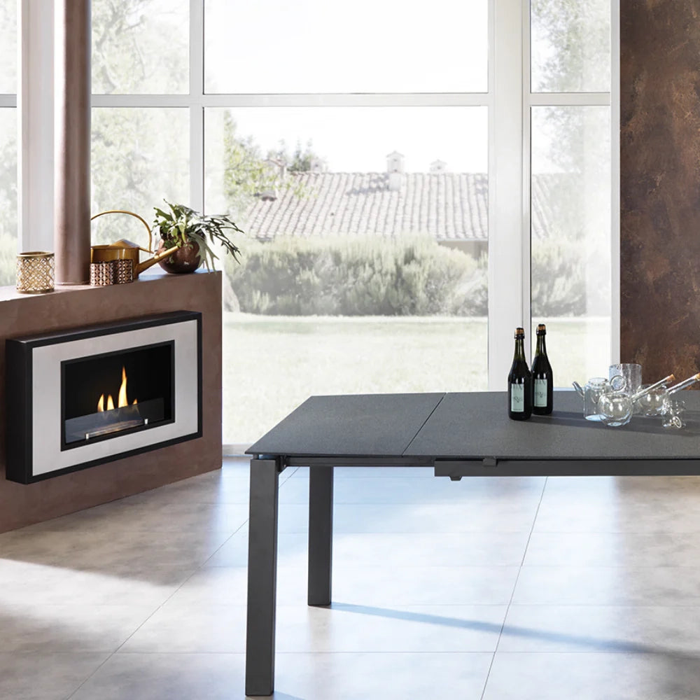 Nordic Flame, Biocamino da parete Grigio (17cm X 78cm H. 54cm) | Duzzle